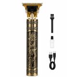 ZİRVE TREND RD-088X Uygun Saç Sakal Tıraş Makinesi – T-Blade Kesim Başlığı, Ejderha Desenli Metal Gövde, USB Şarjlı Erkek Bakım Makinesi, Saç Sakal Ense Makinesi GOLD Uygun Saç Makinası