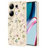 ZİRVE Xiaomi Redmi Note 13 Pro 4G İle Uyumlu Kılıf Kadife İç Yüzey Özel Tasarım Baskılı Kamera Korumalı Yüksek Kalite Telefon Kılıfı WİNS Krem Çicek