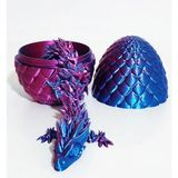 Zisayt 3D Baskı Ejderha Figürlü Kapaklı Yumurta Renk Değiştiren Kristal Ejderha Crystal Dragon 2 Renkli Mavi Mor Hareketli Figür Oyuncak 30 cm