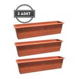 zisayt Bahçe Balkon Saksı (13 Lt) 70 Cm, 3 Adet Uzun Balkon Saksı, Hak Saksı, Saksı