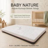 Zish Home Baby Nature 8 cm Sünger Bebek ve Çocuk Yatağı | Beşik, Park Yatak, Montessori ve Çocuk Karyolası | Fermuarlı Yıkanabilir Kılıf | Kapok Kumaş | 24 Dns Orta Sert Sünger | Koruyucu Süprem - 60 x 120 cm