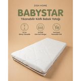 Zish Home Babystar 10 cm Sünger Bebek ve Çocuk Yatağı | Fermuarlı Yıkanabilir Kılıf | Beşik, Anne Yanı, Park Yatak ve Montessori | 24 Dns Orta Sert Sünger | Koruyucu Süprem | Tamzara Kumaş - 60 x 130 cm