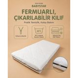 Zish Home Babystar 10 cm Sünger Bebek ve Çocuk Yatağı | Fermuarlı Yıkanabilir Kılıf | Beşik, Anne Yanı, Park Yatak ve Montessori | 24 Dns Orta Sert Sünger | Koruyucu Süprem | Tamzara Kumaş - 70 x 130 cm
