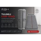 Zish Home Flexi Evo Gri Uyku Tulumlu Fermuarlı Katlanır Kamp Yatağı | 6 cm Kalınlık, 24 DNS Sünger | Karavan, Çadır ve Araç İçi İçin Taşınabilir Outdoor Yatak - 80 x 180 cm