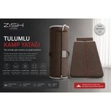 Zish Home Flexi Evo Kahverengi Uyku Tulumlu Fermuarlı Katlanır Kamp Yatağı | 6 cm Kalınlık, 24 DNS Sünger | Karavan, Çadır ve Araç İçi İçin Taşınabilir Outdoor Yatak - 180 x 200 cm