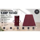 ZISH Home Flexi Katlanır Kamp Yatağı | 5 cm 24 DNS Ortopedik Sünger Yatak | Karavan, Çadır, Misafir, Yer, Bağ, Bahçe, Yazlık Yatağı | Anne Yanı, Deprem | Taşınabilir Şilte | Araç İçi Minder - Bordo - 180 x 200