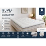 Zish Home Nuvia 7 cm Yatak Pedi, Topper ve Şilte | 4 Köşe Lastikli Kapitoneli Sünger Yer Yatağı ve Misafir Yatağı | 24 DNS Orta Sert Sünger | Tamzara Kumaş - 110 x 190 cm