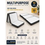 Zish Home PURPOSE Tek Kişilik 10 cm Katlanır Sünger Yatak | Yer ve Misafir Yatağı, Şilte ve Minder | Karavan, Kamp, Çadır ve Araç İçi | 24 DNS Orta Sert Sünger | Fermuarlı Çıkarılabilir Kılıf - 90 x 190 cm