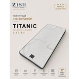 Zish Home Titanic Yatak Pedi, Şilte, Topper | Misafir, Yer, Kanepe Yatağı, Yer Minderi | Fermuarlı Yıkanabilir Kılıf | Kamp, Karavan, Yazlık, Öğrenci, Yurt, Bağ/Bahçe, Araç İçi Yatağı | Zishhome - 140 x 190 cm