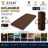 Zish Tekstil Kahverengi Taşınabilir Katlanır Yatak Karavan Kamp Yatağı Otel Misafir Anne Yanı Yer Yatağı 5cm