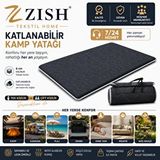 Zish Tekstil Koyu Antrasit Gri Taşınabilir Katlanır Yatak Karavan Kamp Yatağı Otel Misafir Anne Yanı Yer Yatağı