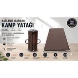 Zish Tekstil Zish Home Flexi Katlanır Kamp Yatağı, 5 cm 24 DNS Sünger Yatak, Karavan, Çadır, Misafir, Yer, Bağ, Bahçe, Yazlık Yatağı, Anne Yanı, Deprem, Taşınabilir Şilte, Araç İçi Minder - Kahverengi - 80 x 180 cm