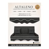 Zishome 2 Kişilik Salıncak Tekstil Seti 130X45X8 cm Bahçe Balkon Salıncağı Minder ve Tente Takımı Metal İskelet Dahil Değildir