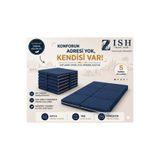 zishtekstil Katlanır Yatak, Misafir Yatağı, Yer Yatağı | 5'i 1 Arada Akıllı Tasarım | Tek Kişilik Katlanır Sünger Yatak | 24 DNS Sünger | Fermuarlı Yıkanabilir Kılıflı | İnterno Base Keten Kumaşlı | Zishhome