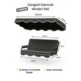 zishtekstil Keten Kumaş Süngerli Gölgelikli 2 Kişilik Salıncak Minderi 8 cm