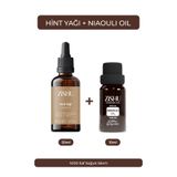 ZİSHUBEAUTY İkili Set – Doğal Hint Yağı 50 ml + Niaouli Yağı 10 ml – %100 Saf & Analizli