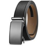 Zitahli Kemerli Erkekler, 1 3/8 "Premium Deri ile Cırcır Kemerli Elbise, Daha Kolay Ayarlanabilir Otomatik Tokalı Kayışlı Kemer, Siyah-d028, 75-90 cm Bel Ayarlanabilir