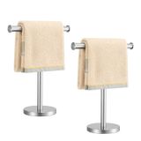 Zitalupy T-Shape Banyo El Havlusu Tutacağı Ayakta, SUS304 Paslanmaz Çelik Fırçalanmış Nikel T-Şekilli Havlu Bar Rafı Ağır Tabanlı, Banyo Mutfak ve Tezgah için Tower Bar, 2'li Paket