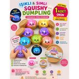 Ziventa 1 Adet Büyük Boy Işıklı Light Glitter Simli Dumpling Slow Rising Stres Oyuncağı Squishy Yumuşacık Kawaii Sıkılabilir Oyuncak Blind Box Kapalı Kutu Çin Mantısı Mystery Sukuşi - Çok Renkli
