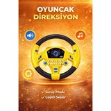 Ziventa Çocuk Oyuncak Direksiyon Simülasyonu Işıklı Sesli Eğitici Araba Direksiyonu 360° Dönen Vantuzlu Oyuncak - Sarı - Siyah