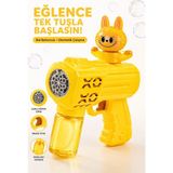 Ziventa Otomatik Köpük Tabancası Karakterli Işıklı Baloncuk Tabancası Çocuk Oyuncağı Bubble Gun Labubu - Sarı Labubu