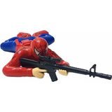 Ziventa Spider Man Pilli Yerde Sürünen Asker Örümcek Adam Süper Kahraman Oyuncak Aksiyon Hareketli - 11-Kırmızı