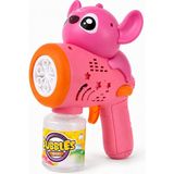 Ziventa Stitch Temalı Işıklı Otomatik Baloncuk Tabancası Bubble Gun Çocuk Köpük Oyuncağı Baloncuk Makinesi Baloncuk Silahı Sıvı Dahil - Pembe