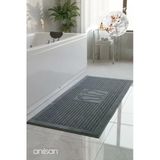 Zivra Antrasit Ayak Havlusu - 60X130cm, 690Gr, %100 Pamuk, Spa Ve Otel Banyo Paspası, Günlük Kullanıma