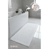 Zivra Beyaz Ayak Havlusu - 60X130cm, 690Gr, %100 Pamuk, Spa Ve Otel Banyo Paspası, Günlük Kullanıma