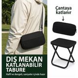 Zivu Taşıma Çantalı Portatif Katlanabilir Kamp ve Balıkçı Taburesi - Pratik Mini Sandalye - Siyah