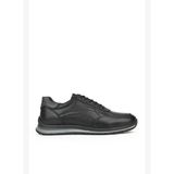 Ziya, Erkek Hakiki Deri Sneaker 1611002Z415 Siyah