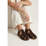 Ziya, Kadın Hakiki Deri Sandalet 1611047Z26600 Kahve