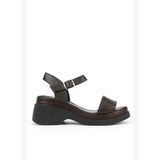 Ziya, Kadın Hakiki Deri Topuklu Sandalet 161992Z64028 Kahve