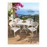 ZİYNET HOME 4 Kişilik Rattan Görünümlü Balkon Bahçe Masa Sandalye Takımı 80x80 cm masa | Gizli Demir Şaseli