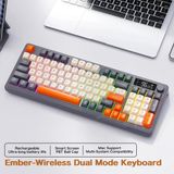 Ziyoulang M96 Bluetooth/2.4g Kablosuz Klavye Işıklı USB Type-C Kablolu Şarj Gösterge Panelli - Renkli
