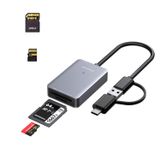 ZIYUETEK USB Tip C SD Kart Okuyucu, UHS-II V90/V60/V30/2000X/1667X/1000X, iPad Pro 2018 ile Uyumlu, Aynı Anda 2 Kartı Destekler, 500MB/s Maksimum Hız, Gri