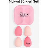 Zizix 4'lü Plastik Kutulu Makyaj Süngeri Paketi