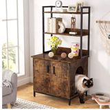 Zizuva 61x150x50 cm Kedi ve Köpek Yuva Sistemli Model Tasarım Siyah Çok Amaçlı Dolap
