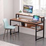 Zizuva Modern Monitör Raflı ve Kitaplıklı Çalışma Masası