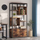 Zizuva Özel Tasarım 180x80x30 cm Ceviz Dolaplı Ev Ofis Kitaplık ve Düzenleyici