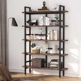 Zizuva Tasarım 105x160x30 cm Ceviz Raflı Ev ve Ofis Kitaplık