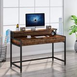 Zizuva Tasarım 120x90x60 CM Monitör Sehpalı Ceviz Çalışma Masası