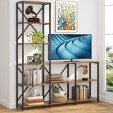 Zizuva Tasarım 149x180x30 cm Ceviz Kitaplıklı TV Ünitesi