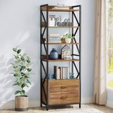 Zizuva Tasarım 64x35x180 cm Ceviz Kitaplık ve Düzenleyici