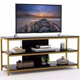 Zizuva Tasarım 80x140x40 cm Gold Ev ve Ofis TV Sehpası