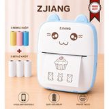 Zjiang Netum Mavi Mini Yazıcı Mini Taşınabilir Termal Yazıcı Kablosuz Bağlantı 3 Renkli 3beyaz Kağıt Hediyeli