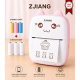 Zjiang Netum Pembe Mini Yazıcı Mini Taşınabilir Termal Yazıcı Kablosuz Bağlantı 3 Renkli 3beyaz Kağıt Hediyeli