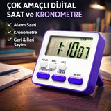 Zk-2206 Mıknatıslı Kronometre İleri Ve Geri Sayım Özellikli Beyaz-Mor Çift Renk