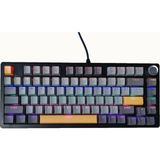 Zk-82 Pro Mekanik Klavye Kablolu- Ses Kontrol Tekerlekli %75 Kompakt Rgb Gaming Klavye - Type-C Bağlantılı Profesyonel Oyuncu Klavyesi - Siyah - Turuncu