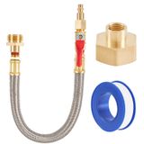 ZKZX RV Winterizing Kit Sprinkler Blowout Adaptörü, Kapatma Vanası ve 1/4 "Endüstriyel Fiş Hava Kompresörü Bahçe Hortumu Konektörü Erkek Dişi Winterize Yağmurlama Sistemleri, Kampçı, Tekne, Karavan